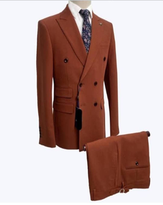 Costume Homme Marron Double Boutonnage - Élégance Rétro Chic-primary