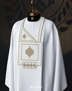 Agbada Blanche Royale - Broderies Dorées Nobles-primary